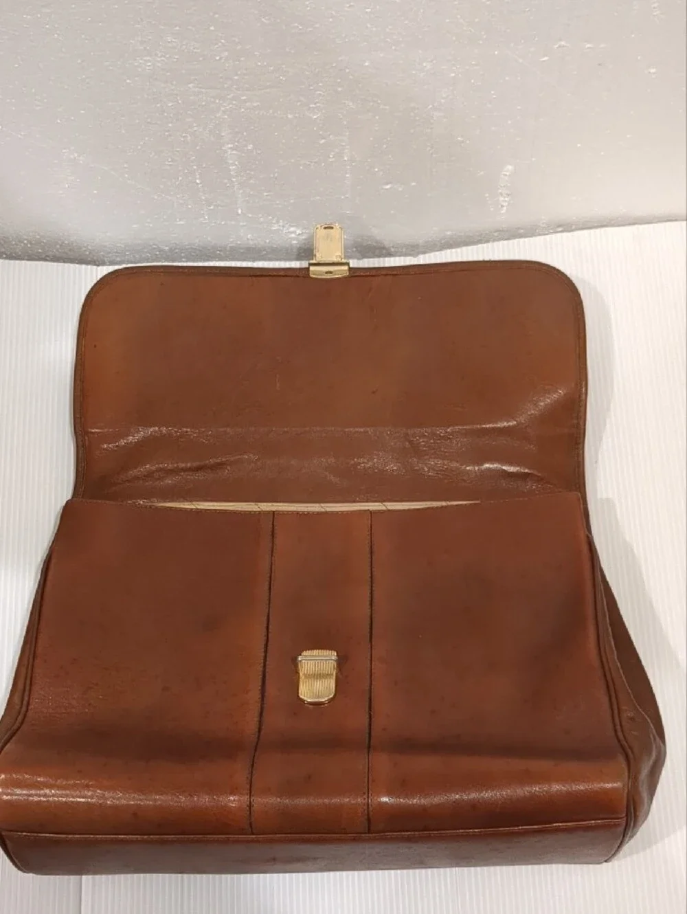 Italian Vintage Brown Leather Doctor-Style Briefcase Satchel